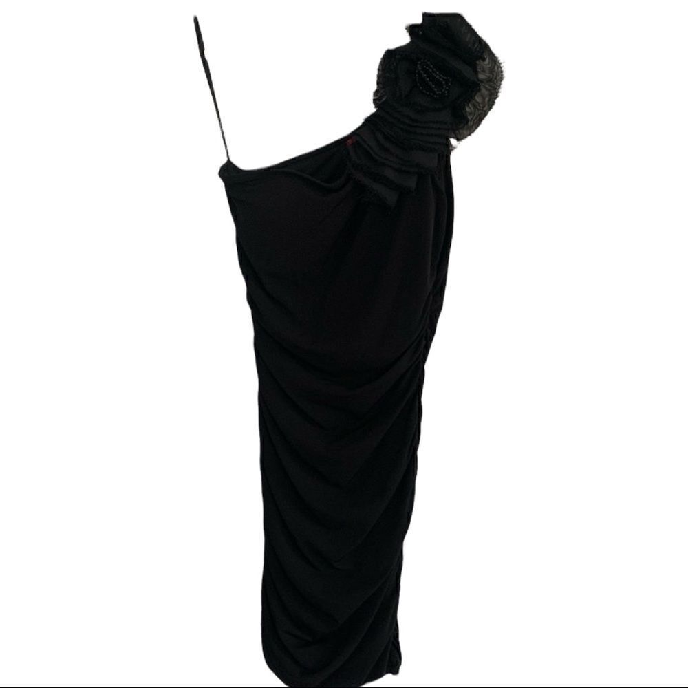 Ruby Rox Black One Shoulder Ruched Dress Women’s Size Small (S)